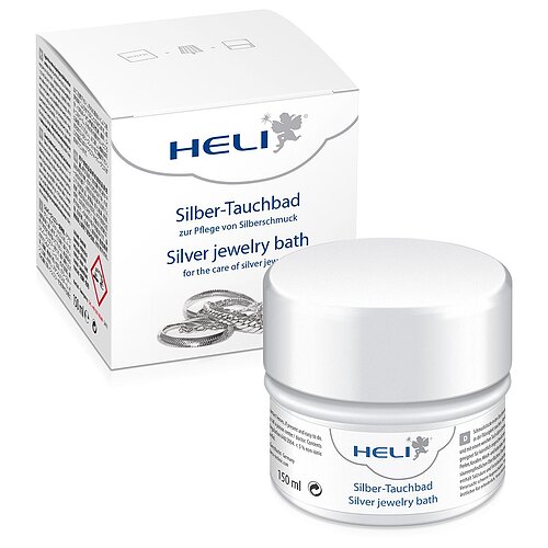Heli - gebrauchsfertige Silberbad mit Pflegetuch für Schmuck 150ml - 12er Verpackung