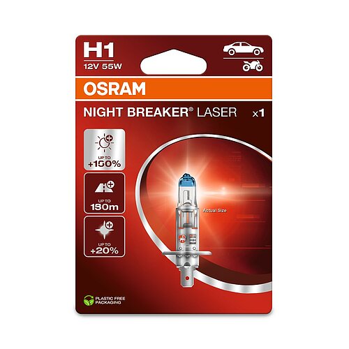 OSRAM H1 - P14,5s 12V 55W NIGHT BREAKER® LASER +150% mehr Helligkeit Blister