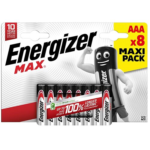 Energizer Max AAA Micro LR03 Alkaline Batterie - 8ter Verpackung Energizer Max AAA Micro LR03 Alkaline Batterie - 8ter Verpackung