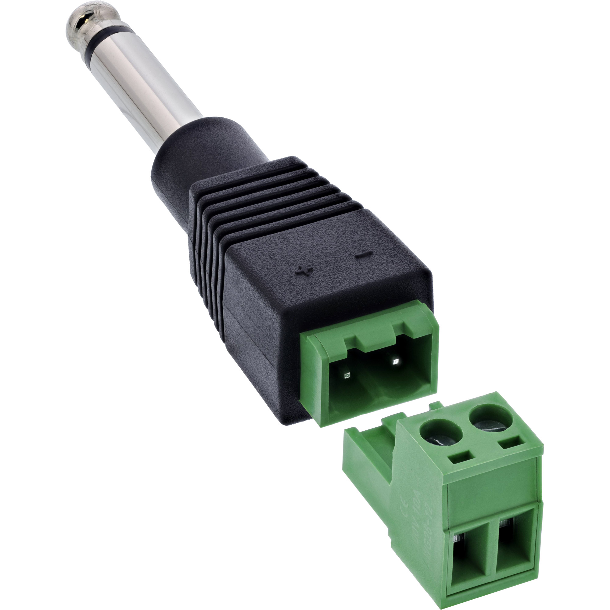 InLine® 6,35mm Klinkenstecker an Terminalblock, Mono, 2-polig