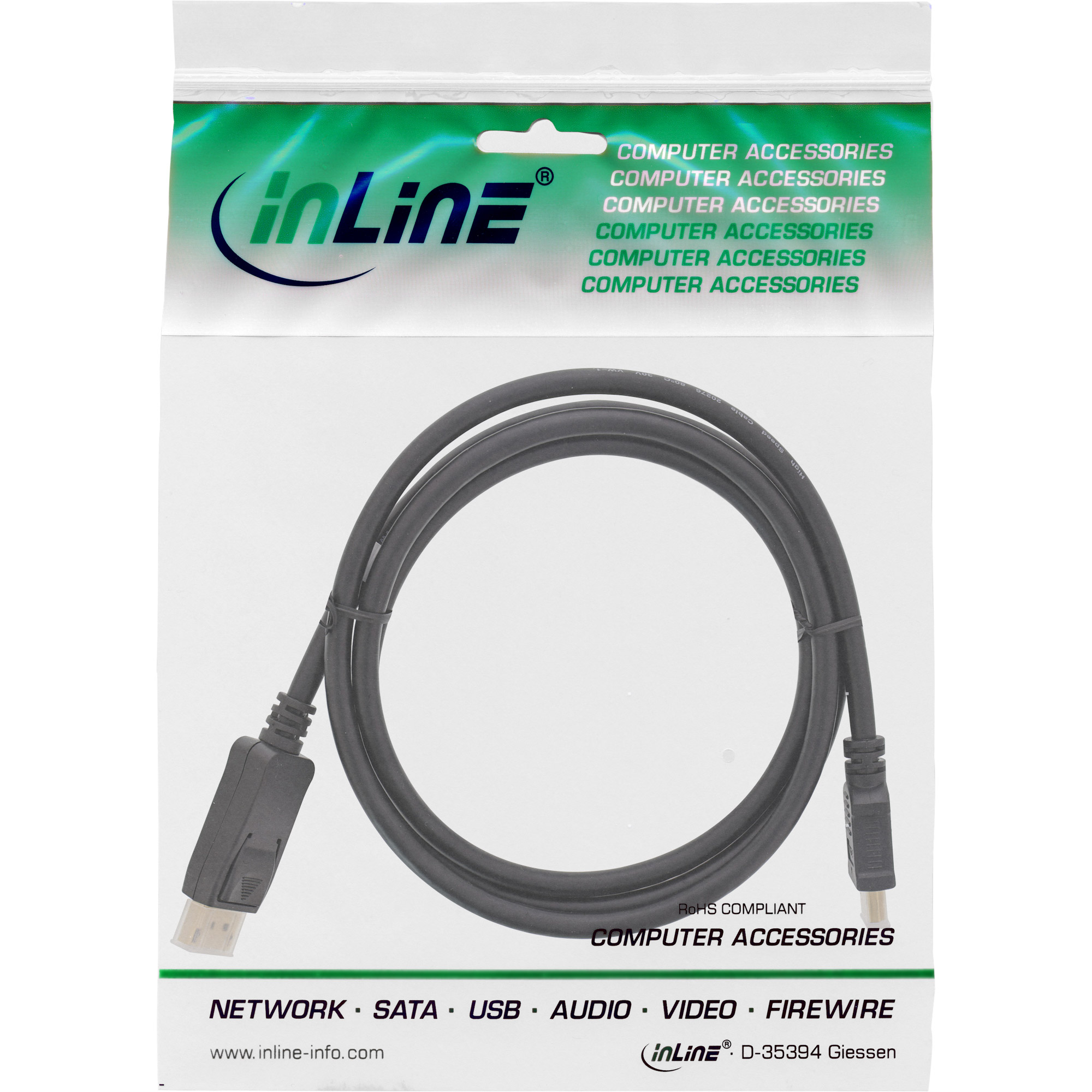 Inline® DisplayPort zu HDMI Konverter Kabel, schwarz, 10m