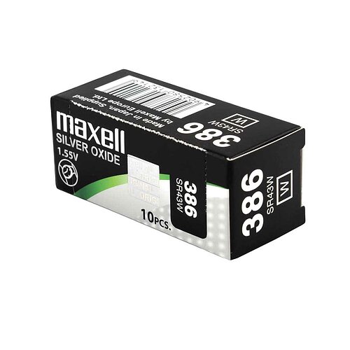 10x SR43W 386 Silberoxid Batterie Maxell 1,55 V