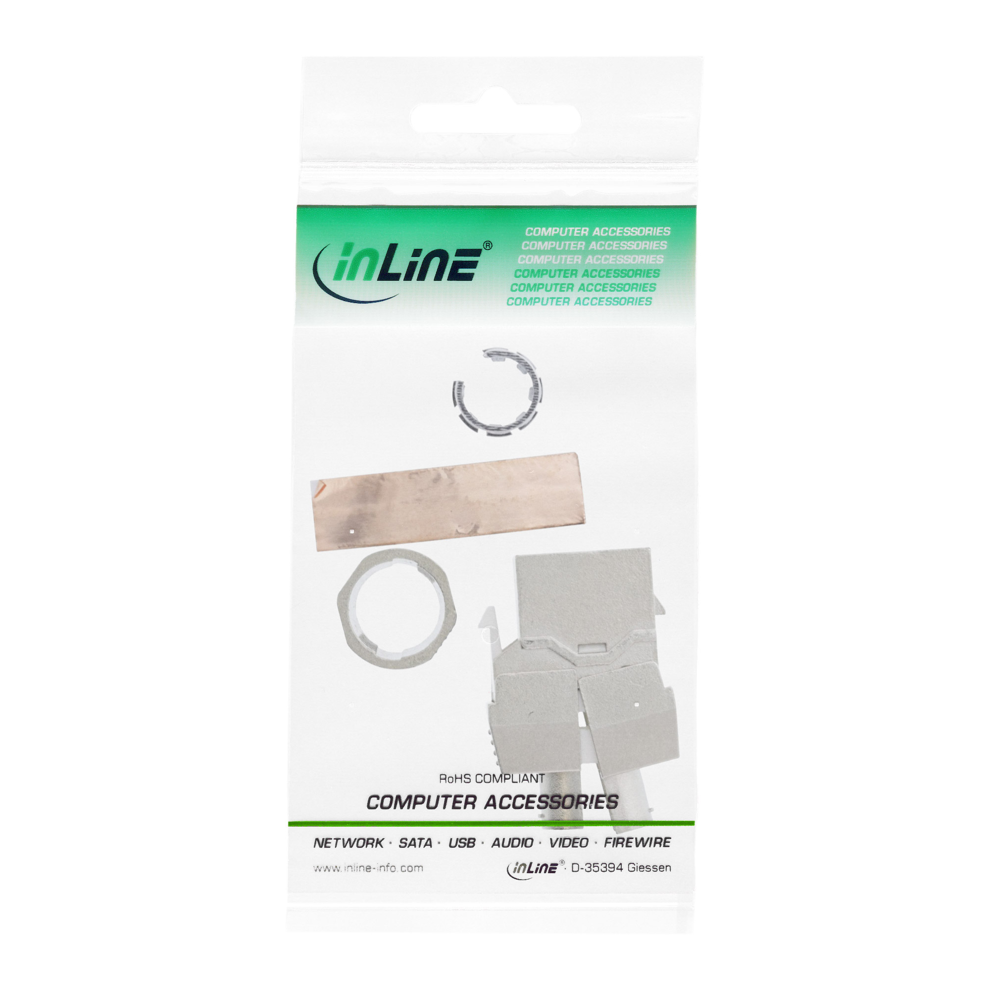 Inline® Keystone RJ45 Buchse, SNAP-In, Cat.6a, Schraubverschluss