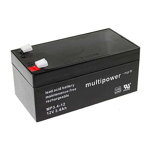 Multipower MP3.4-12 AGM 12 V 3,4Ah - 4,8mm Faston Multipower MP3.4-12 AGM 12 V 3,4Ah - 4,8mm Faston