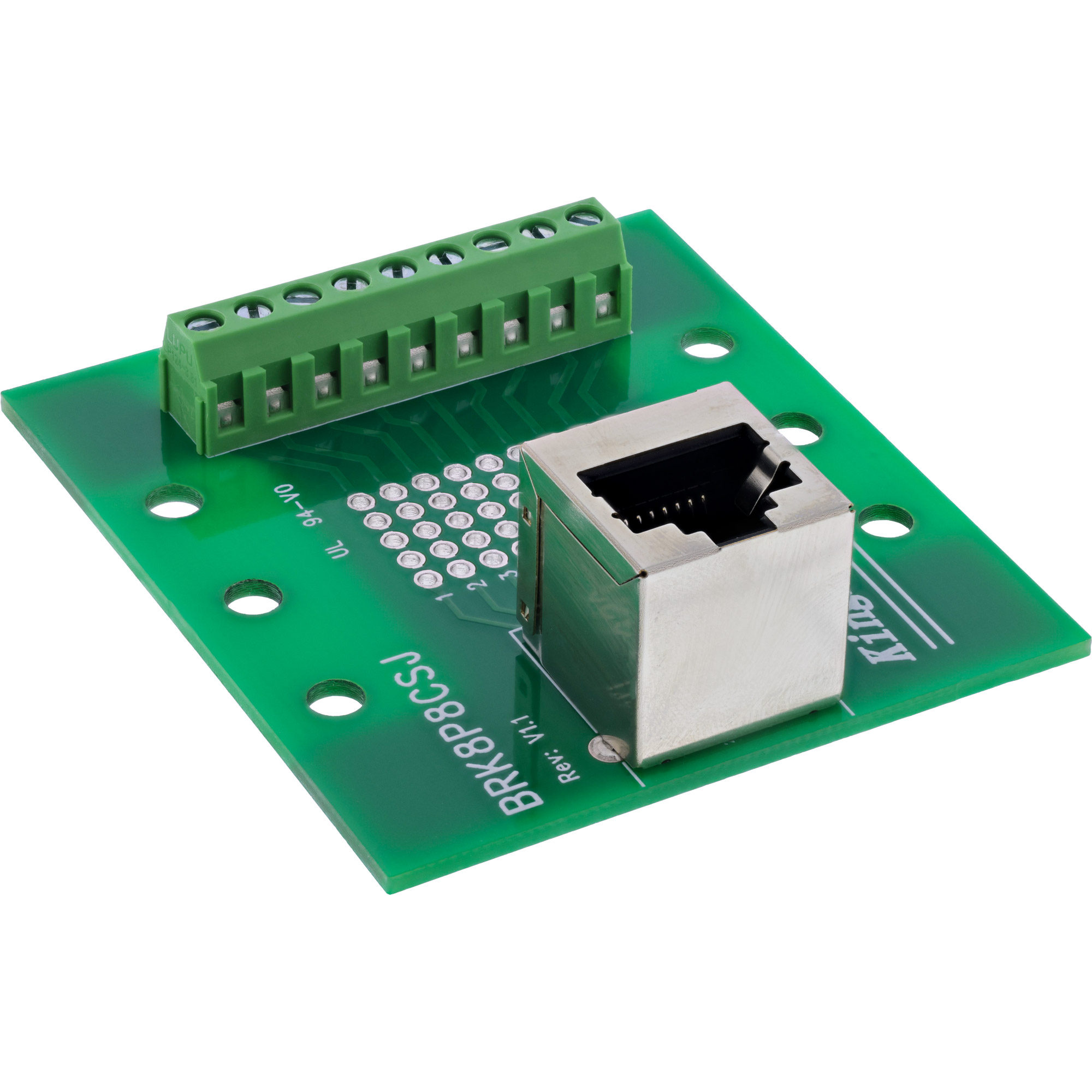 InLine® Terminalblock, RJ45 Buchse, gewinkelt oben, für Hutschiene
