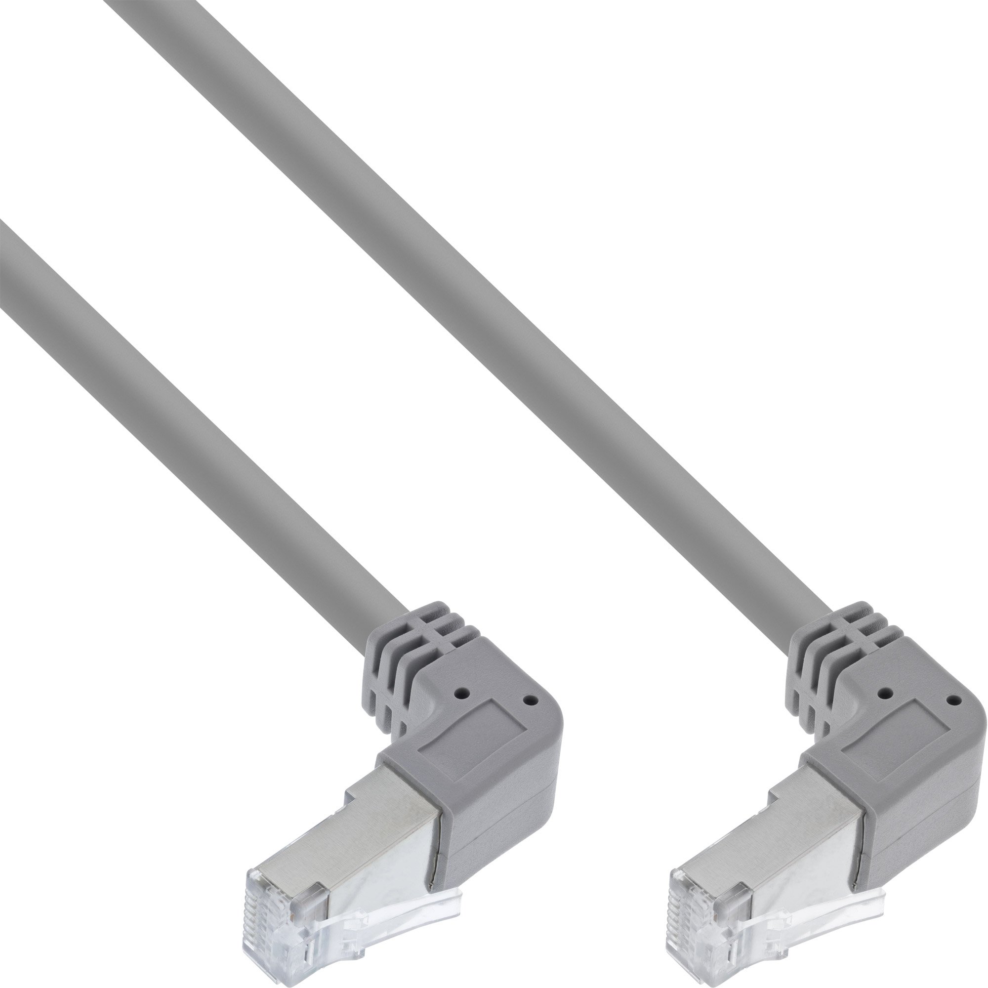 Inline® Patchkabel 2-seitig unten gewinkelt - S/FTP- Cat.6 - 250Mhz PVC, 0,90m