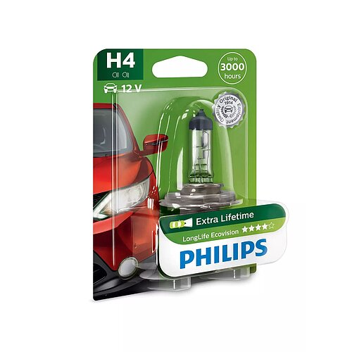 Philips H4 12V 60/55W P43t LongLife EcoVision 1 Stück Blister