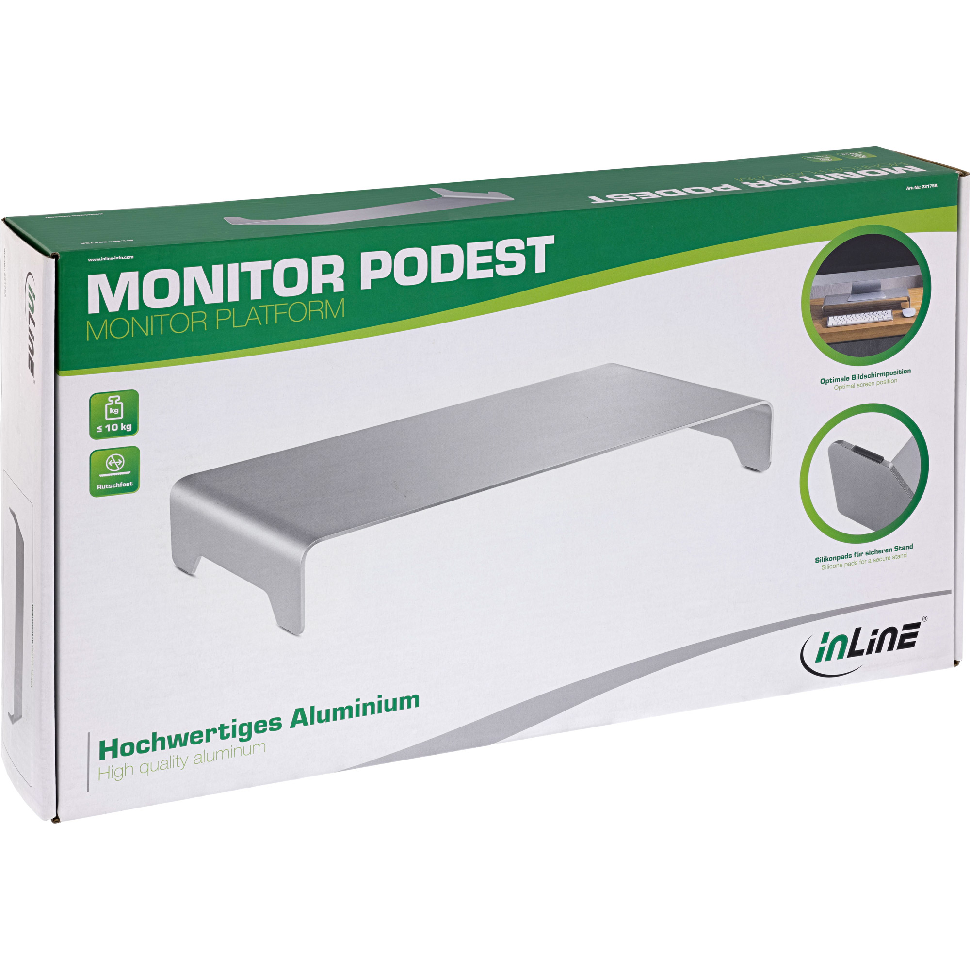 Inline® Monitor Podest Aluminium 63mm, max. 10kg