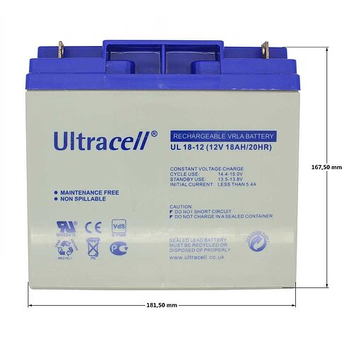 Ultracell UL18-12 12V 18Ah Ultracell UL18-12 12V 18Ah