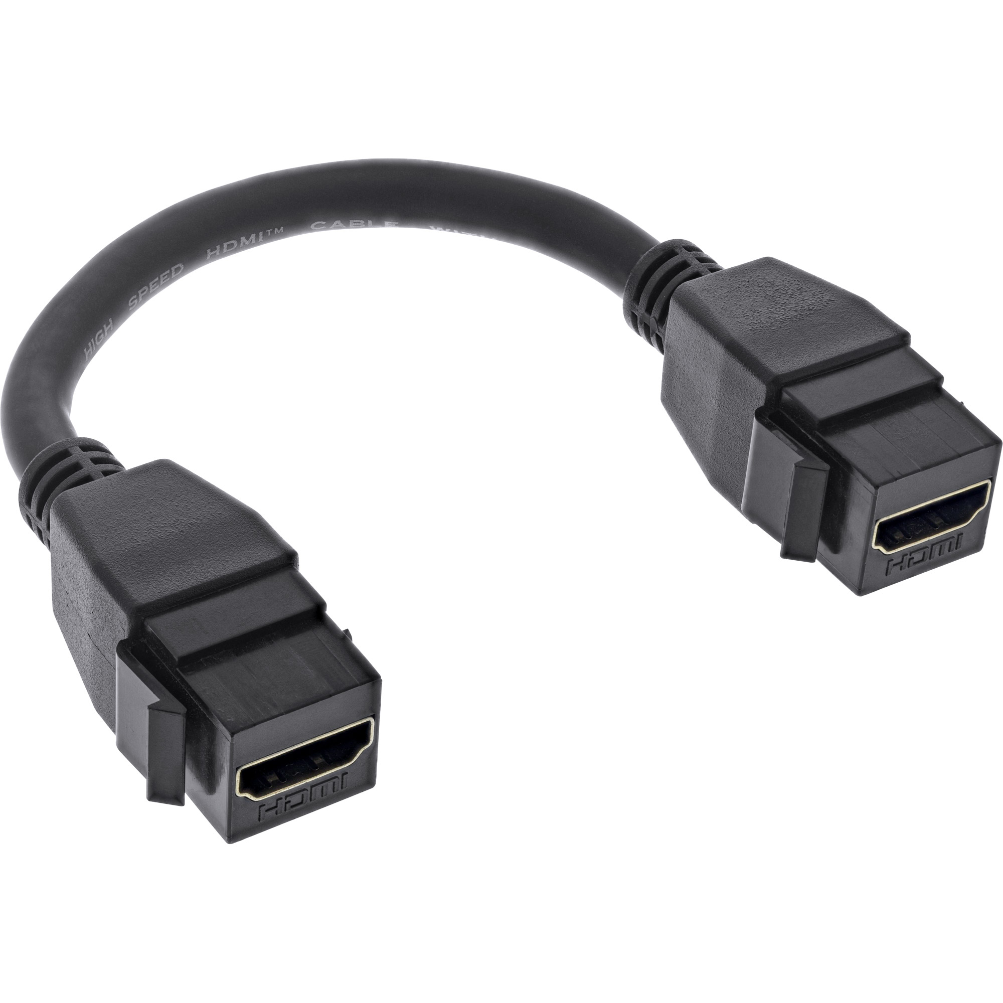 0.2m - Inline® HDMI 2x Keystone Kabel 4K/60Hz, HDMI A Buchse/Buchse, schwarz