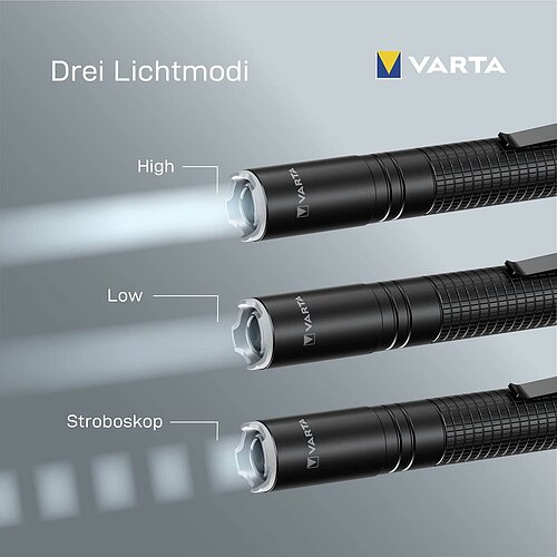 Varta Aluminium Light F10 Pro Taschenlampe 16606 - inkl. Batterien