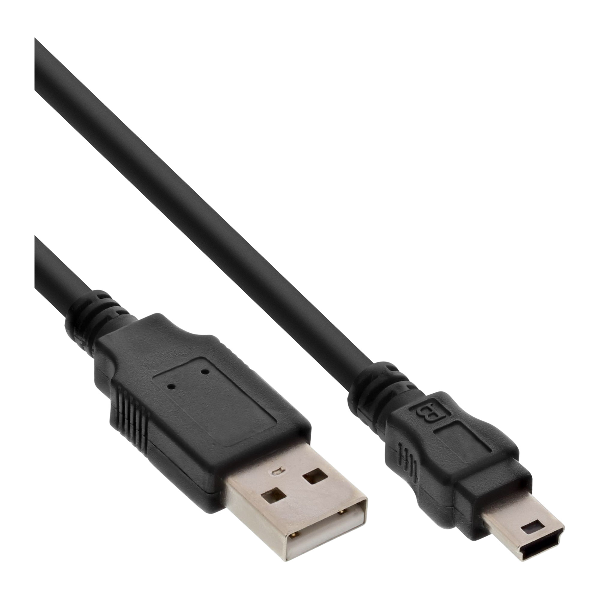 Inline® USB 2.0 Mini-Kabel, USB A ST an Mini-B ST (5pol.), schwarz, 2m