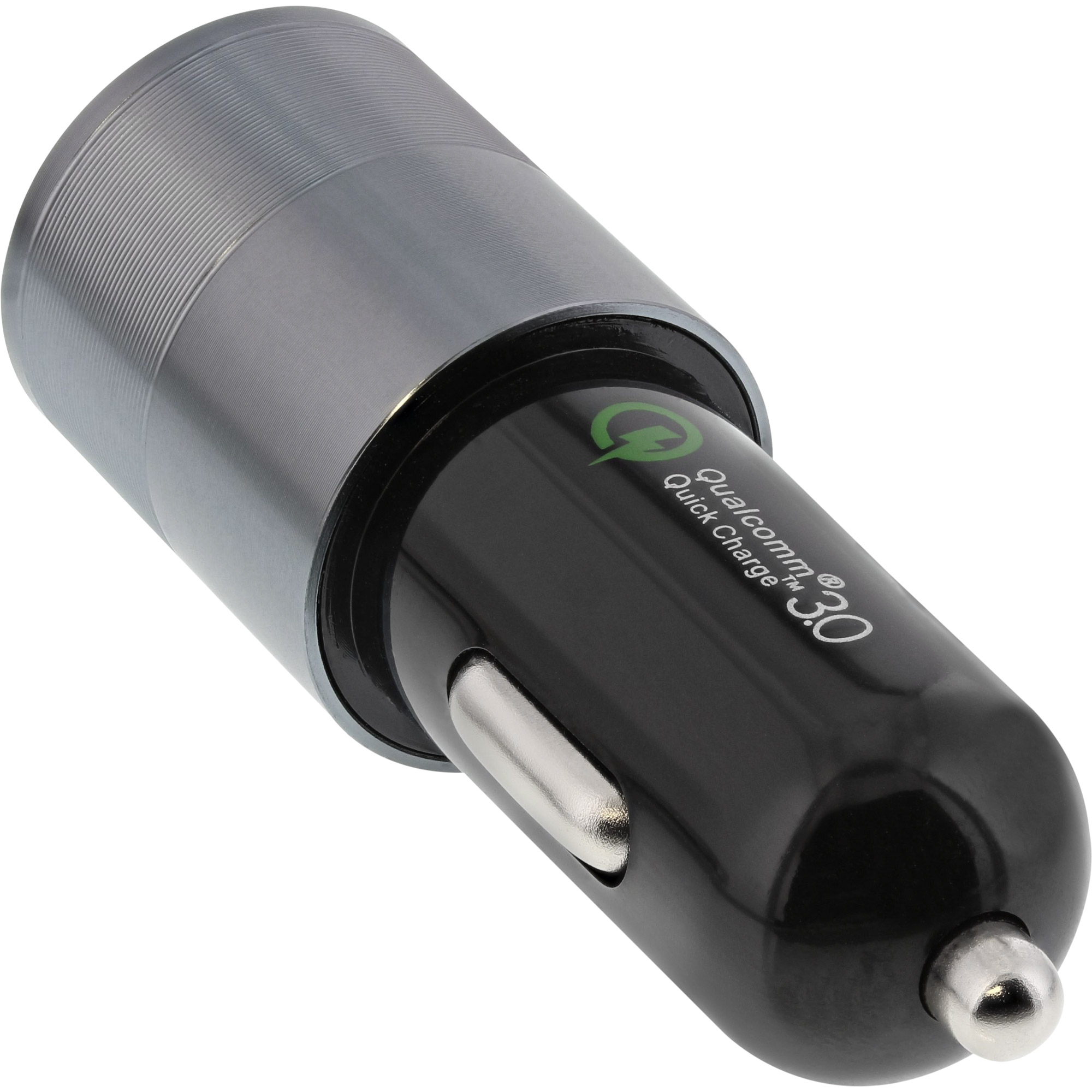 Inline® USB KFZ Stromadapter Quick Charge 3.0, 12/24VDC zu 5V DC/3A, USB-A+USB-C