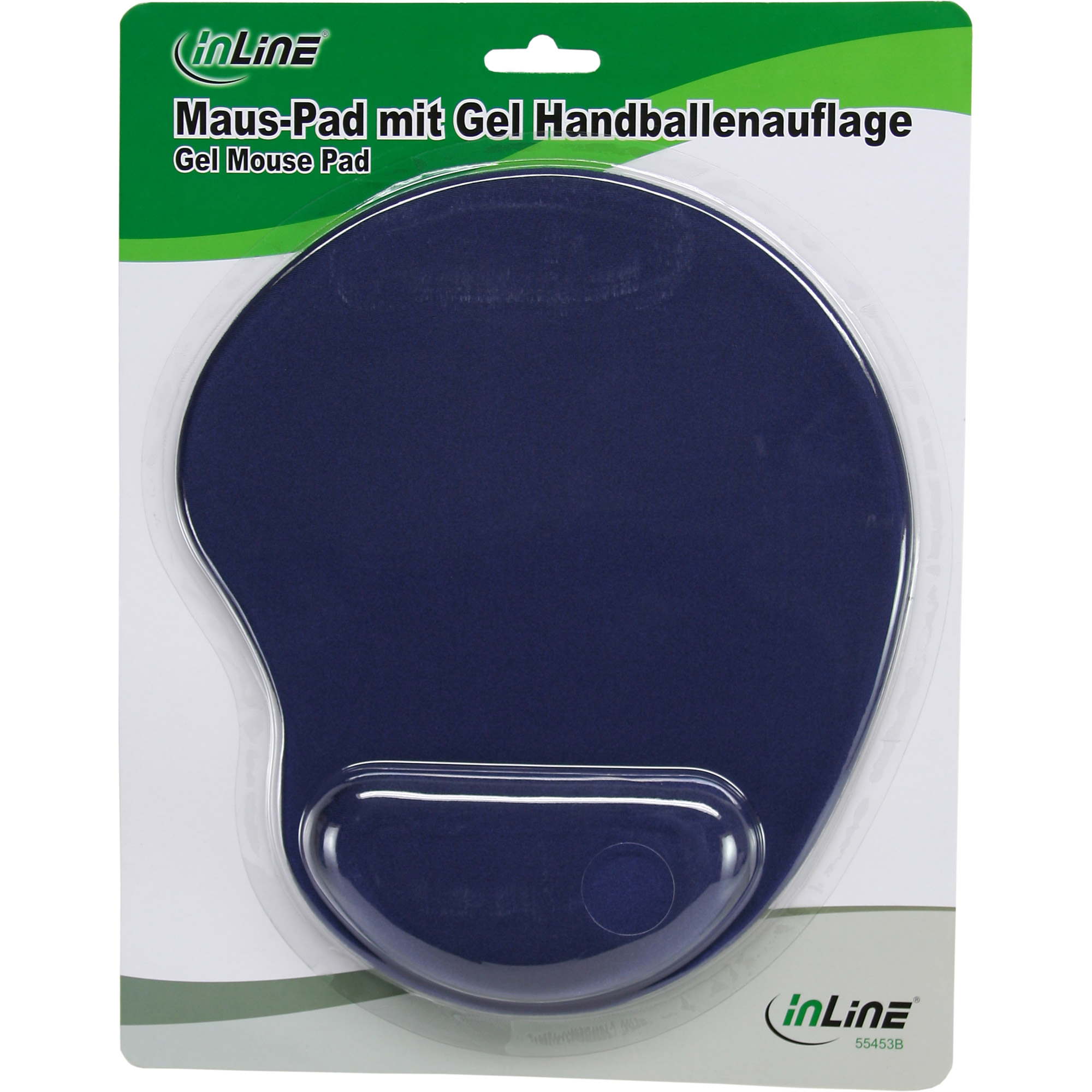 Inline® Maus-Pad, mit Gel Handballenauflage, 230x205x20mm, blau