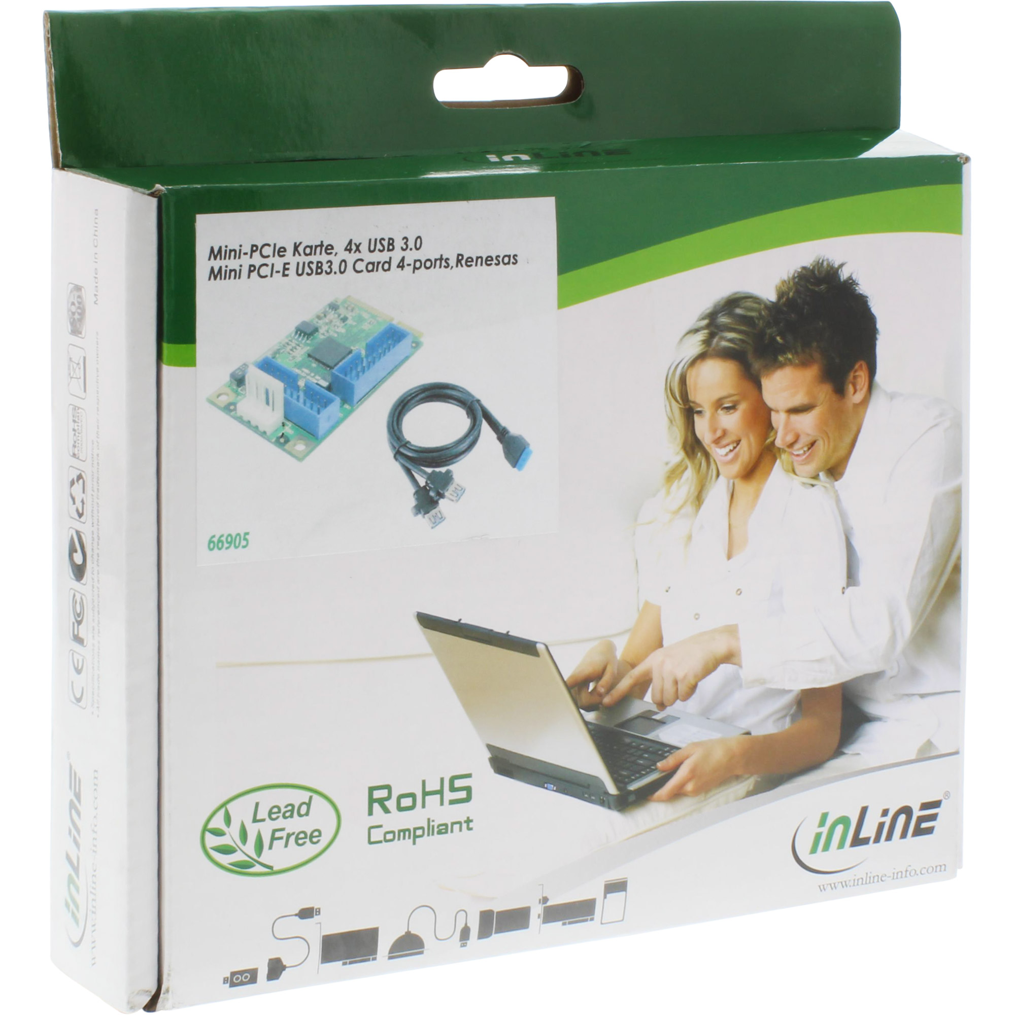Inline® Mini-PCIe Karte, 4x USB 3.2 Gen.1