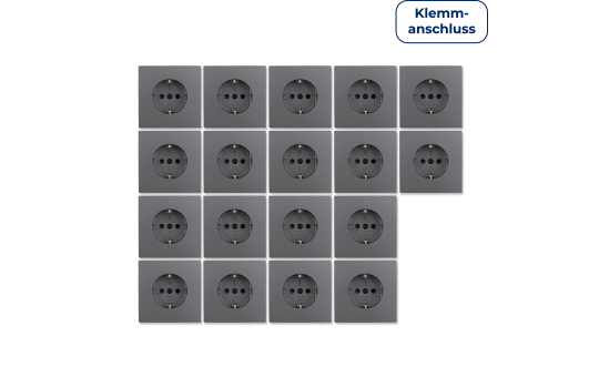 Schutzkontakt-Steckdose McPower ''Shallow'' 250V~/16A, Einsteckschutz, Steckanschluss, 18er-Pack Schutzkontakt-Steckdose McPower ''Shallow'' 250V~/16A, Einsteckschutz, Steckanschluss, 18er-Pack