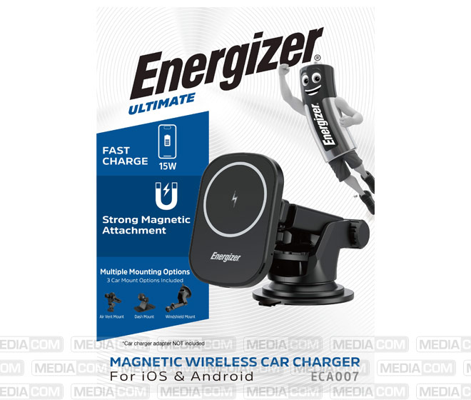 Wireless Charger, KFZ, ECA007, Qi, 15W, schwarz