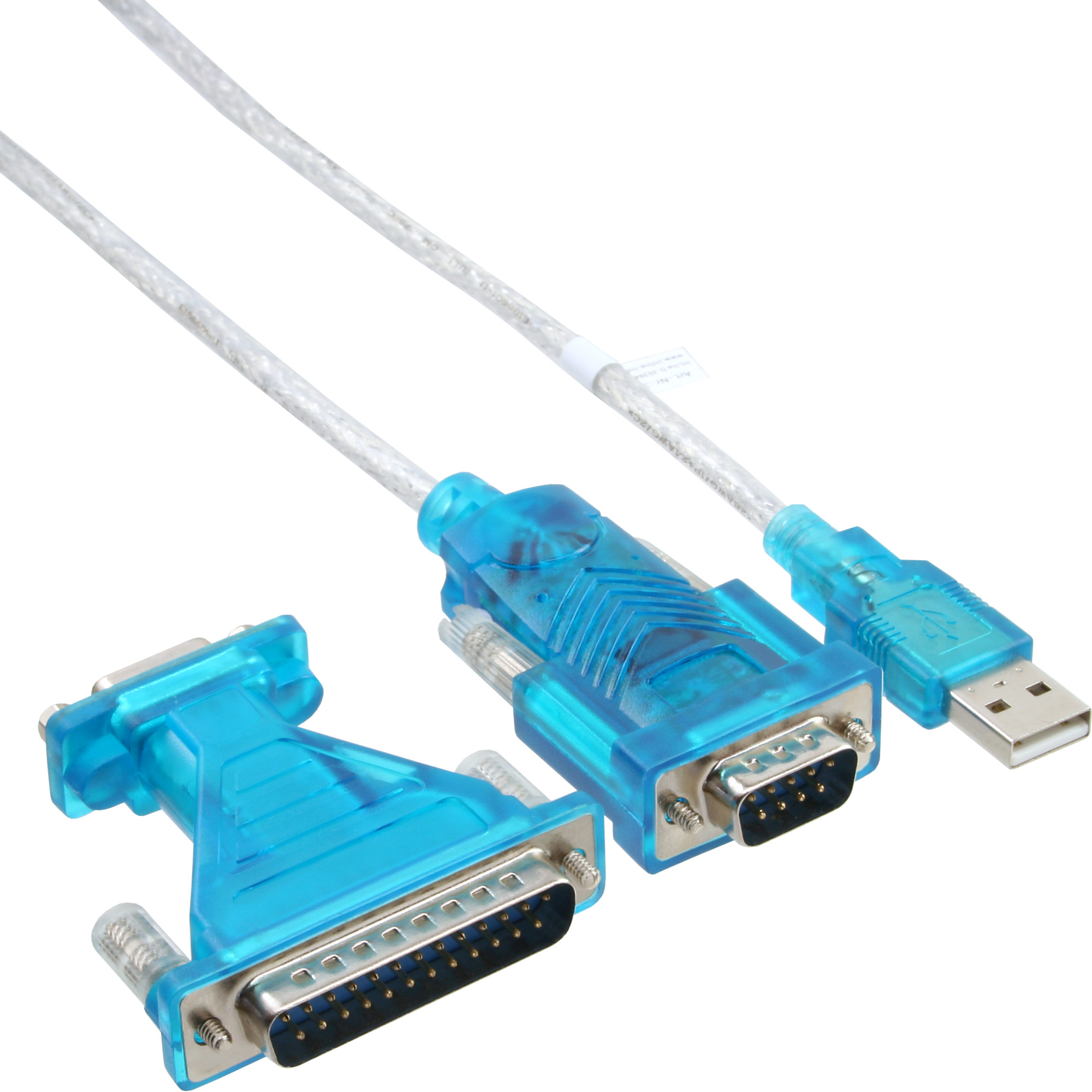 Inline® USB zu Seriell Adapterkabel, USB Stecker A an 9pol Stecker, mit Adapter
