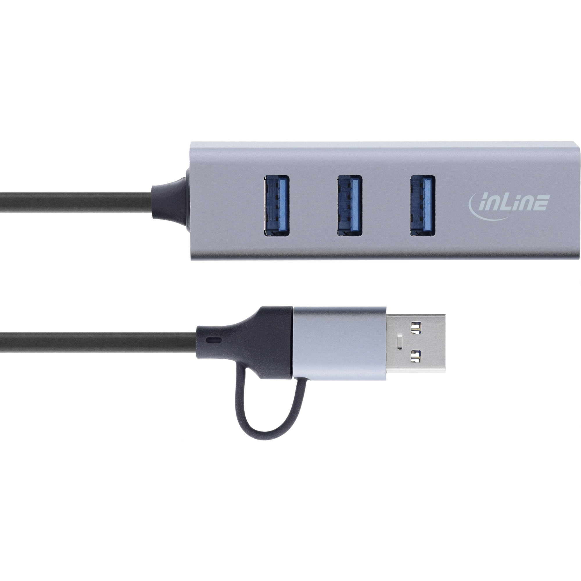 InLine® 4in1 Gigabit Hub, USB-C & USB-A, 1x RJ45, 3x USB 3.2 Gen.1 InLine® 4in1 Gigabit Hub, USB-C & USB-A, 1x RJ45, 3x USB 3.2 Gen.1