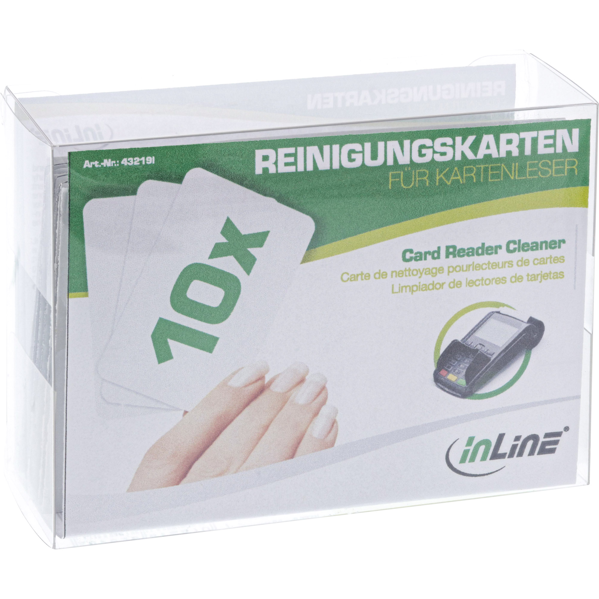 10er Pack Inline® Reinigungskarten für Kartenleser