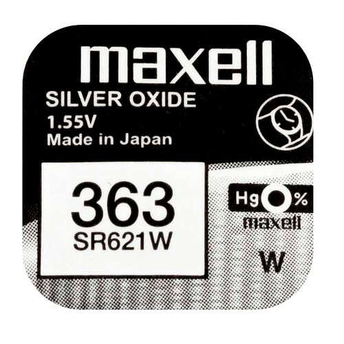 1x SR621W SR60 363 Silberoxid Batterie Maxell 1,55 V