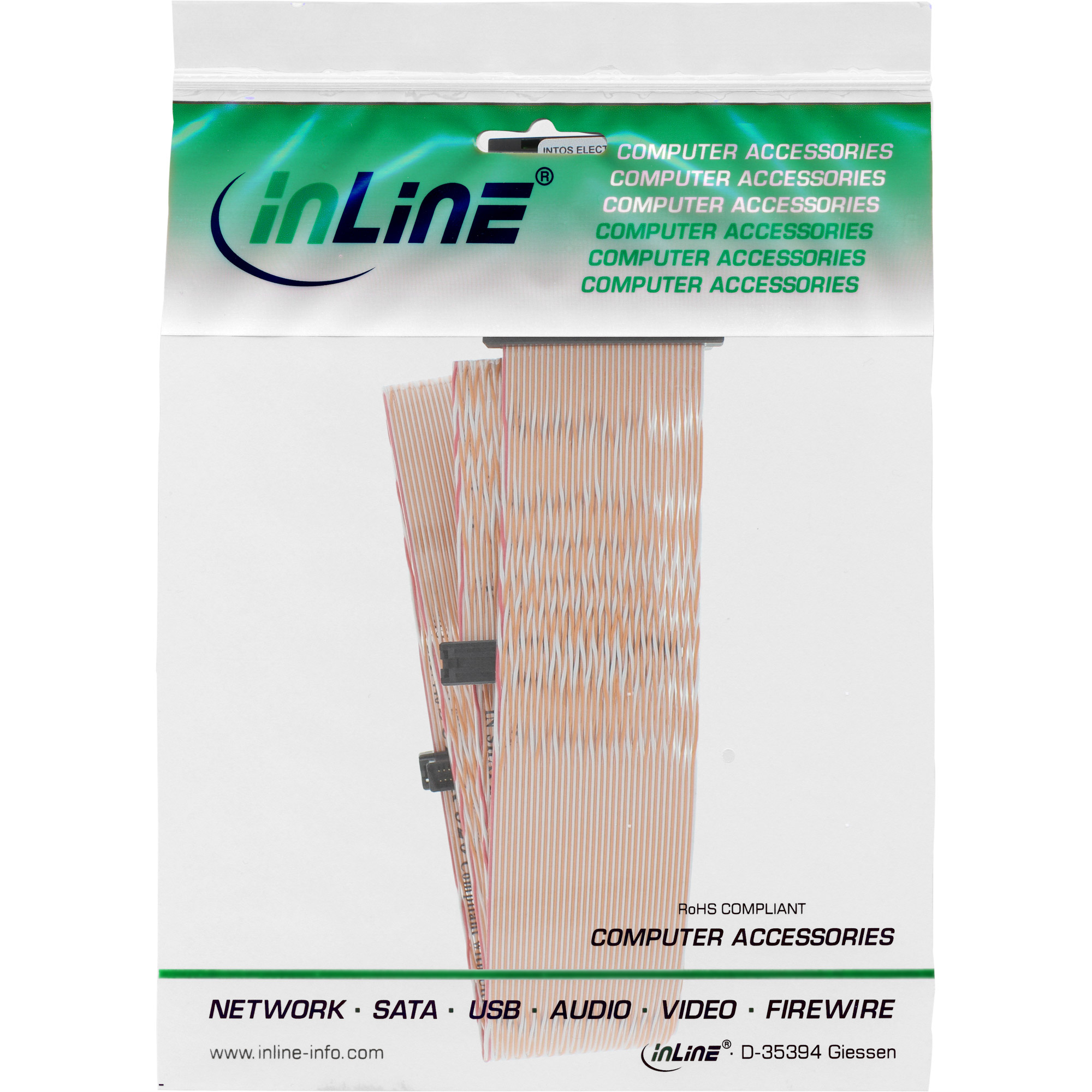 Inline® SCSI U320 Flachbandkabel, 68pol, für 2 geräte, mit Terminator
