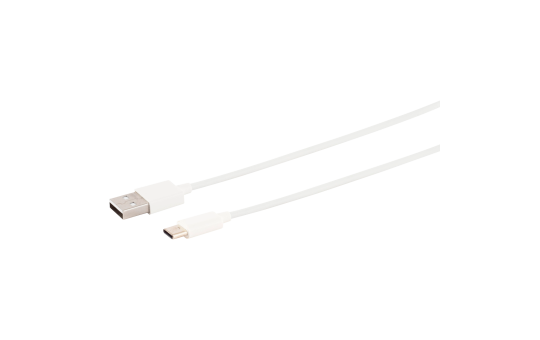 USB Lade-Sync Kabel, USB-A Stecker auf USB C-Stecker, 2.0, ABS, weiß, 1m