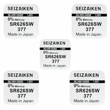 5x SR626SW SR66 377 Silberoxid Batterie Seizaiken 1,55 V