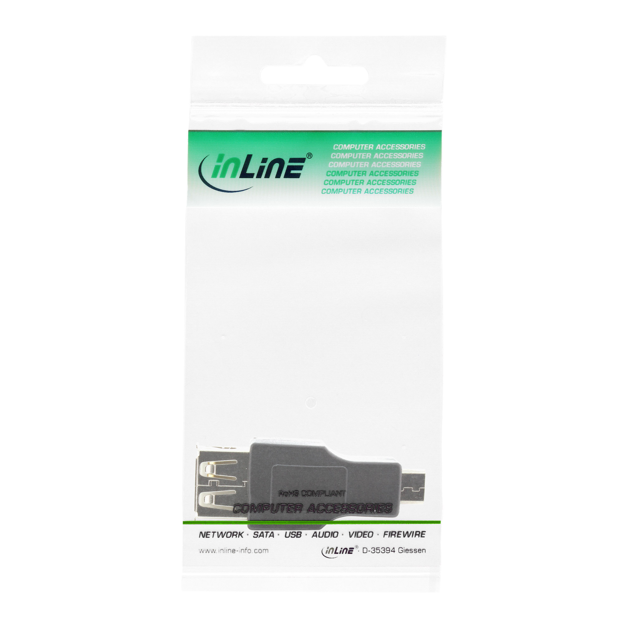 Inline® Micro-USB OTG Adapter, Micro-B Stecker an USB A Buchse