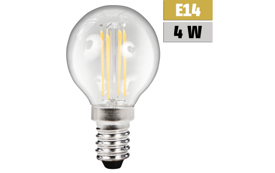 LED Filament Tropfenlampe McShine ''Filed'', E14, 4W, 490lm, warmweiß