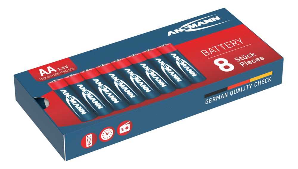 Ansmann Red AA Mignon LR6 Alkaline Batterien - 8ter Verpackung Ansmann Red AA Mignon LR6 Alkaline Batterien - 8ter Verpackung