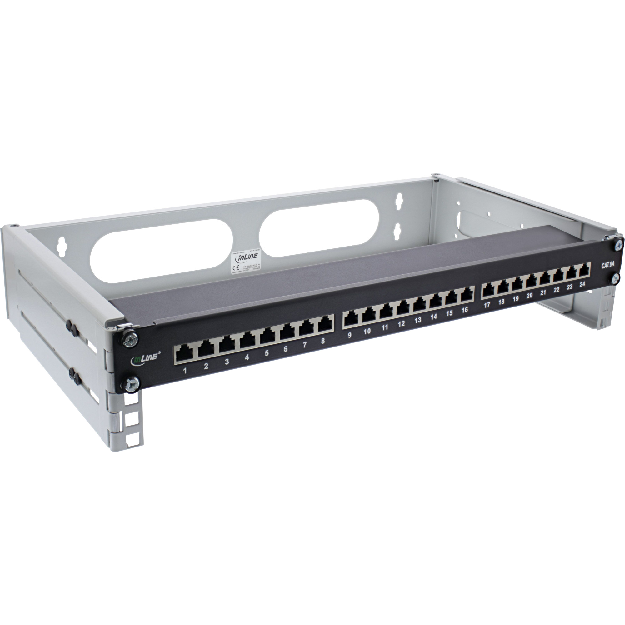 Inline® 19" Rack zur Wandmontage, 2HE, 24-40cm Tiefe, grau