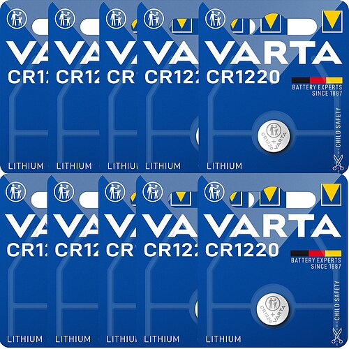 Varta CR1220 Lithium Knopfzelle 3V Batterie - 10er Verpackung