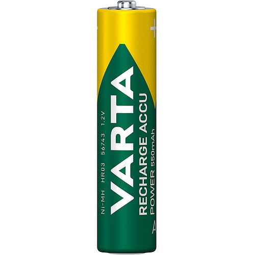4x Varta NiMH AAA Micro 550mAh HR03 Power Recharge Akku