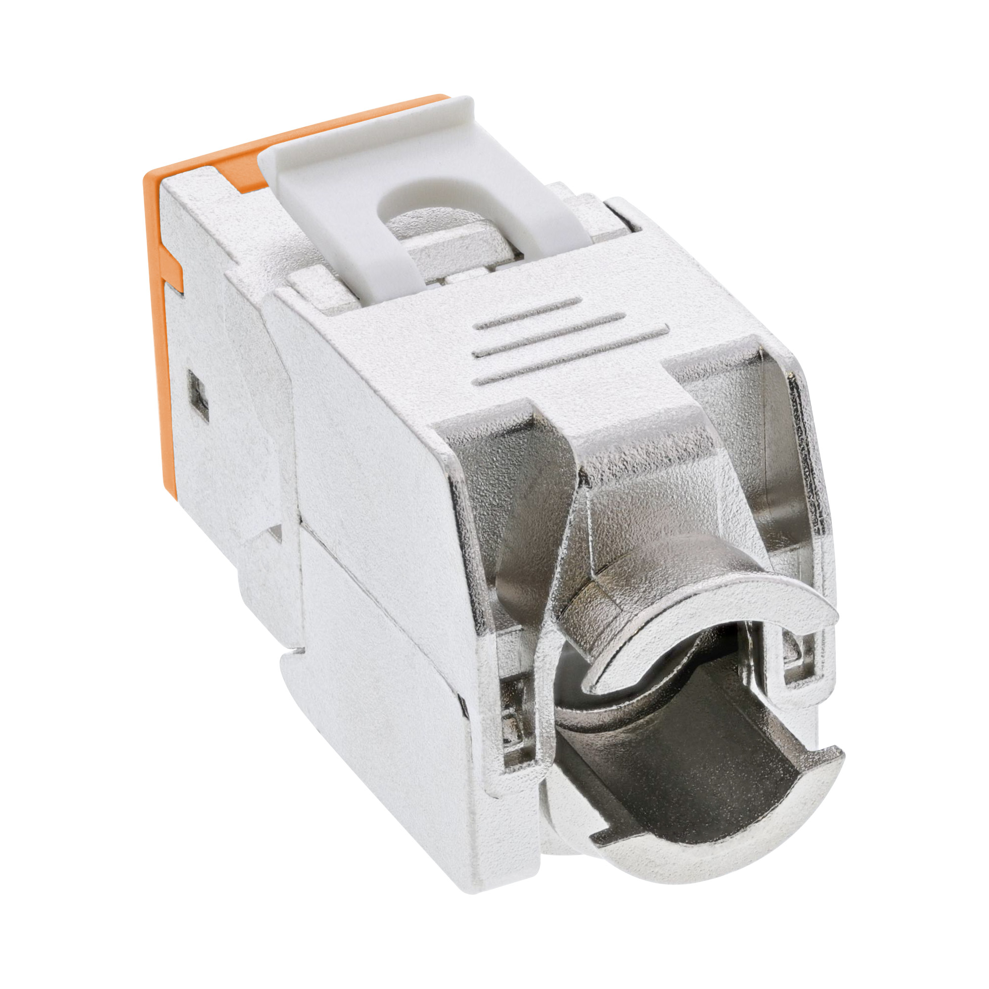 8x Inline® Keystone RJ45 Buchse, geschirmt, Cat.6A, orange
