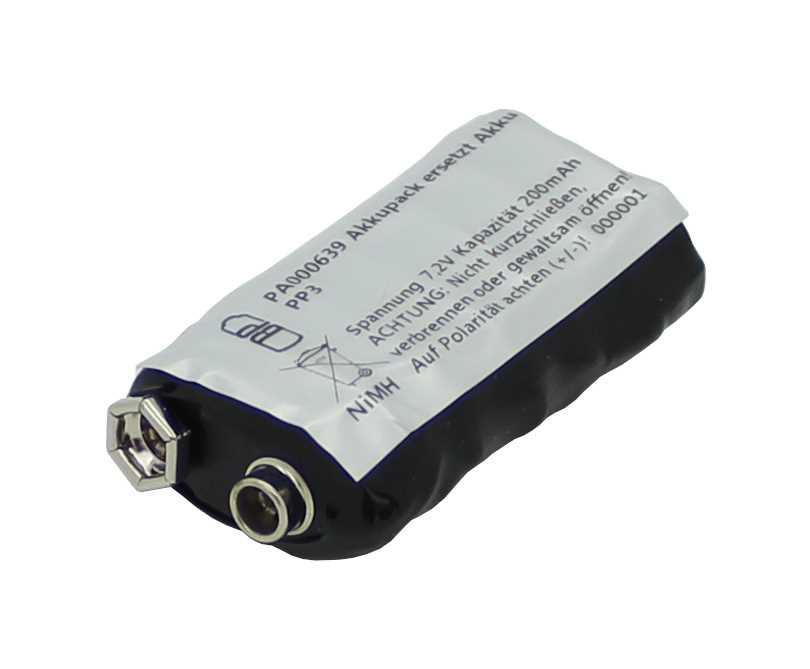 Akkupack NiMH 7,2V 200mAh ersetzt Akku PP3