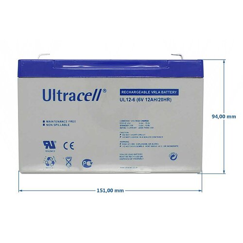 Ultracell UL12-6 6V 12Ah Ultracell UL12-6 6V 12Ah