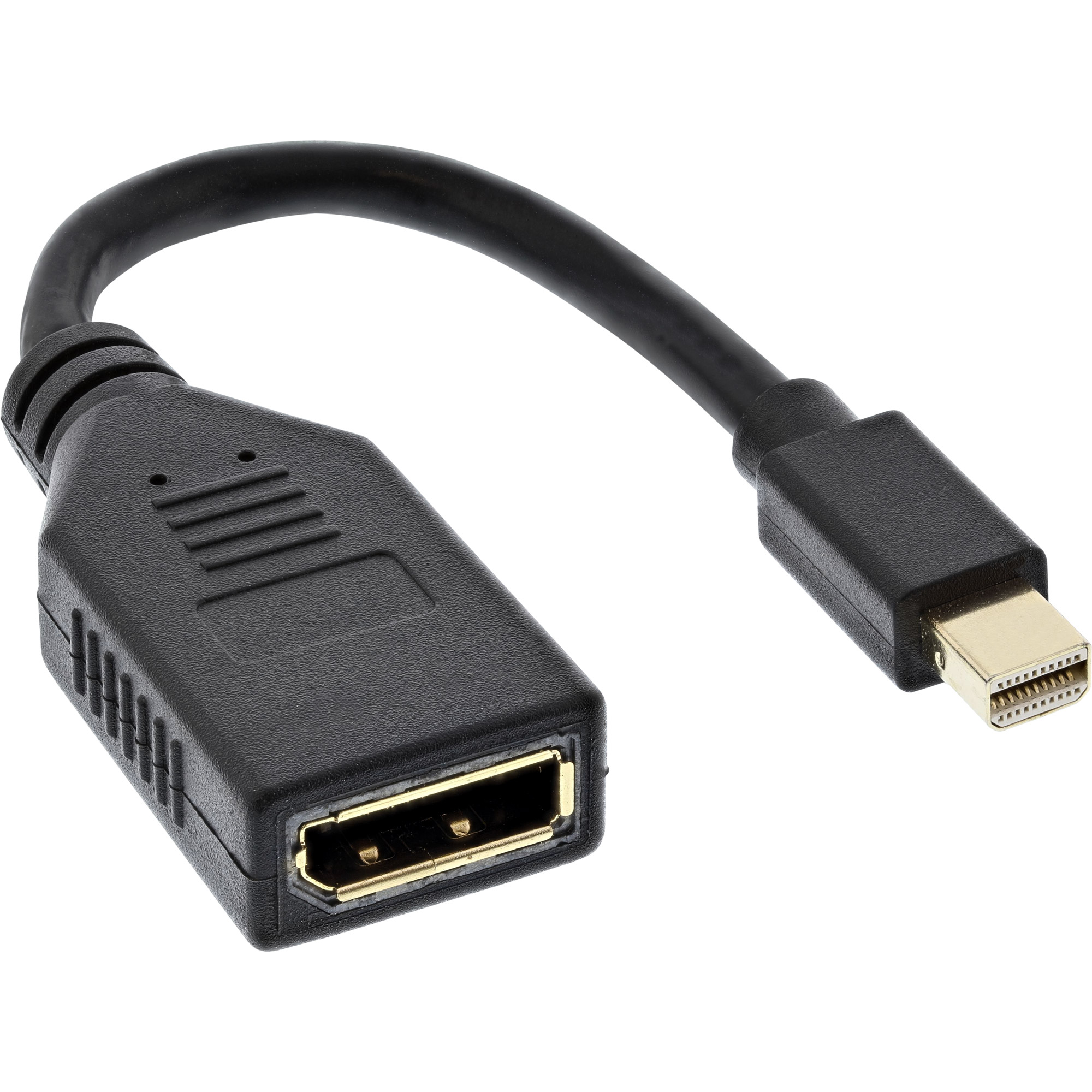 Inline® Kabel Mini DisplayPort ST zu DisplayPort BU, 4K2K, schwarz, 0,15m