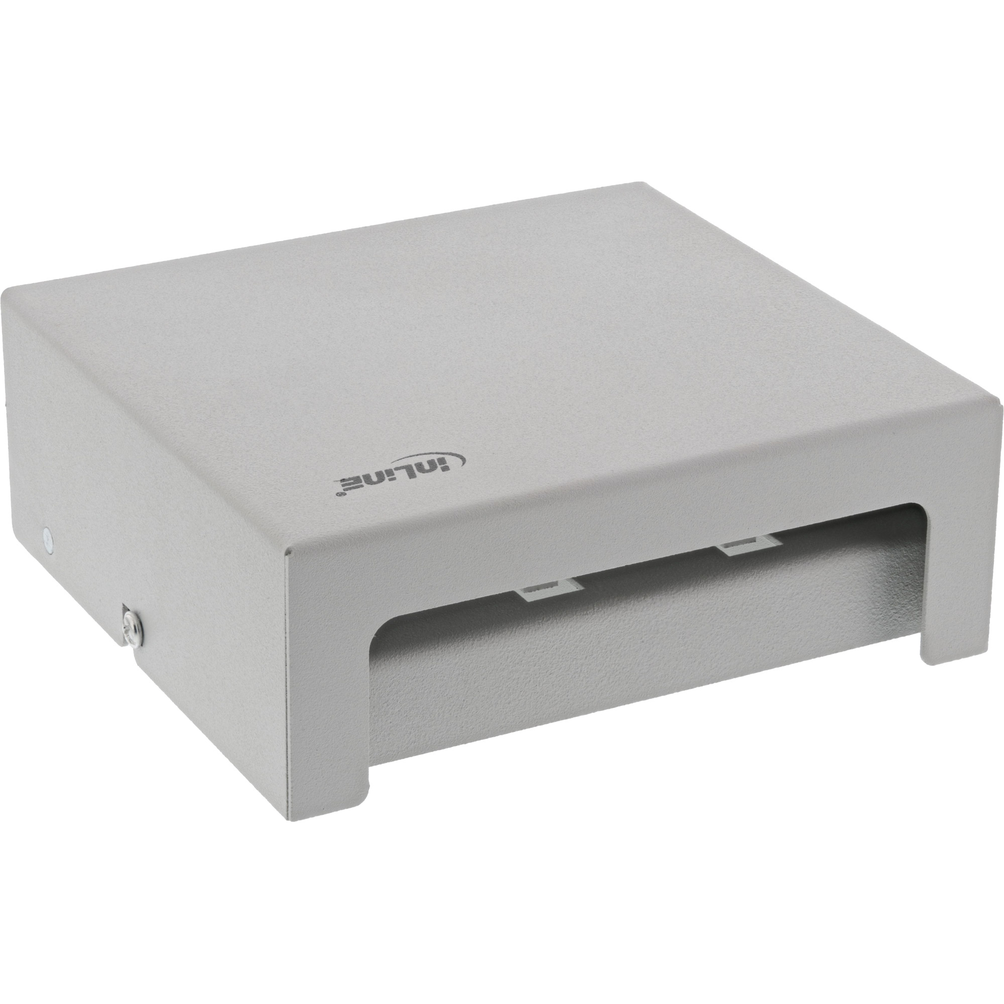Inline® Patchfeld-Dose Aufputz für 6x Keystone RJ45, Metall, lichtgrau RAL7035