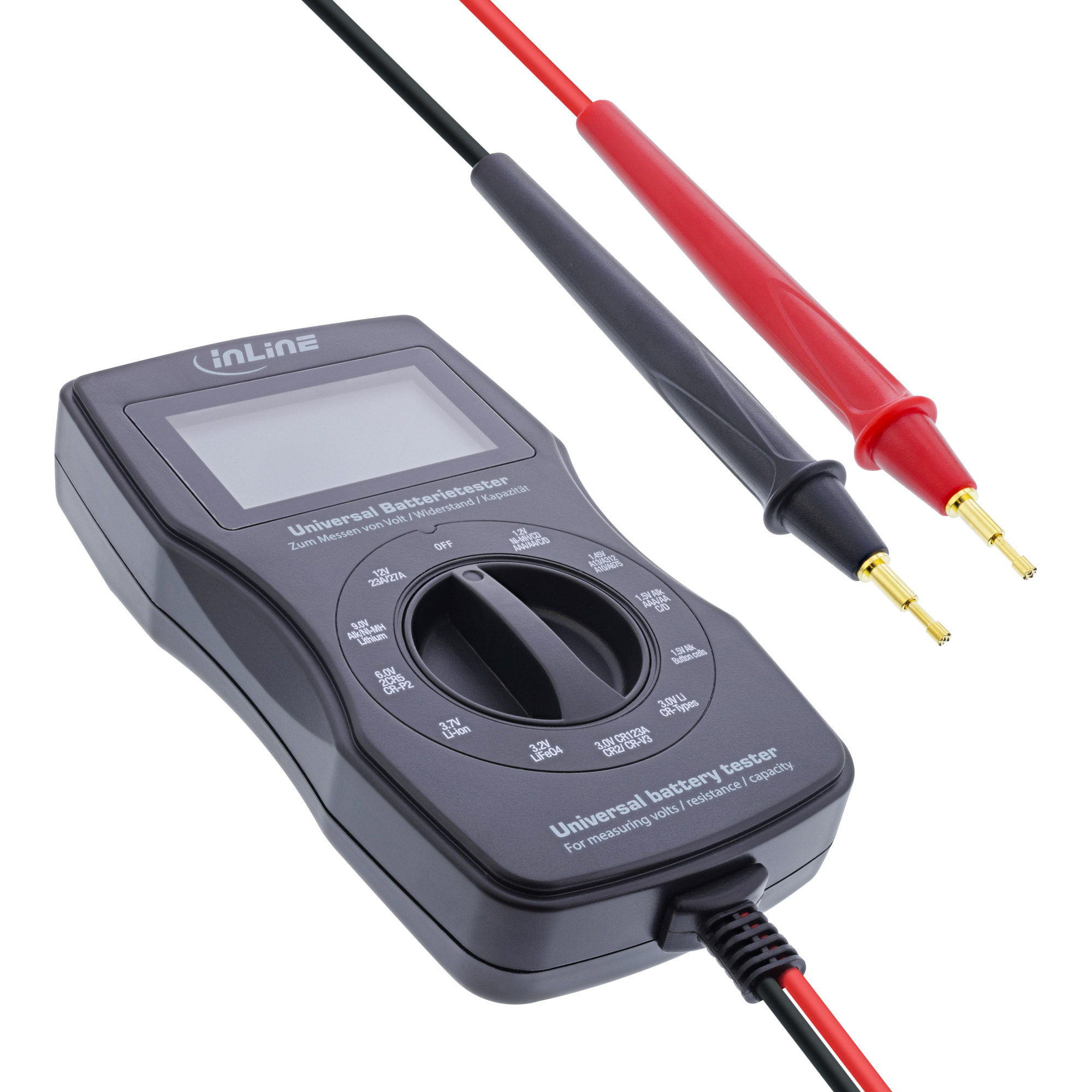 InLine® Multifunktions-Batterietester Messgerät mit LCD-Anzeige InLine® Multifunktions-Batterietester Messgerät mit LCD-Anzeige