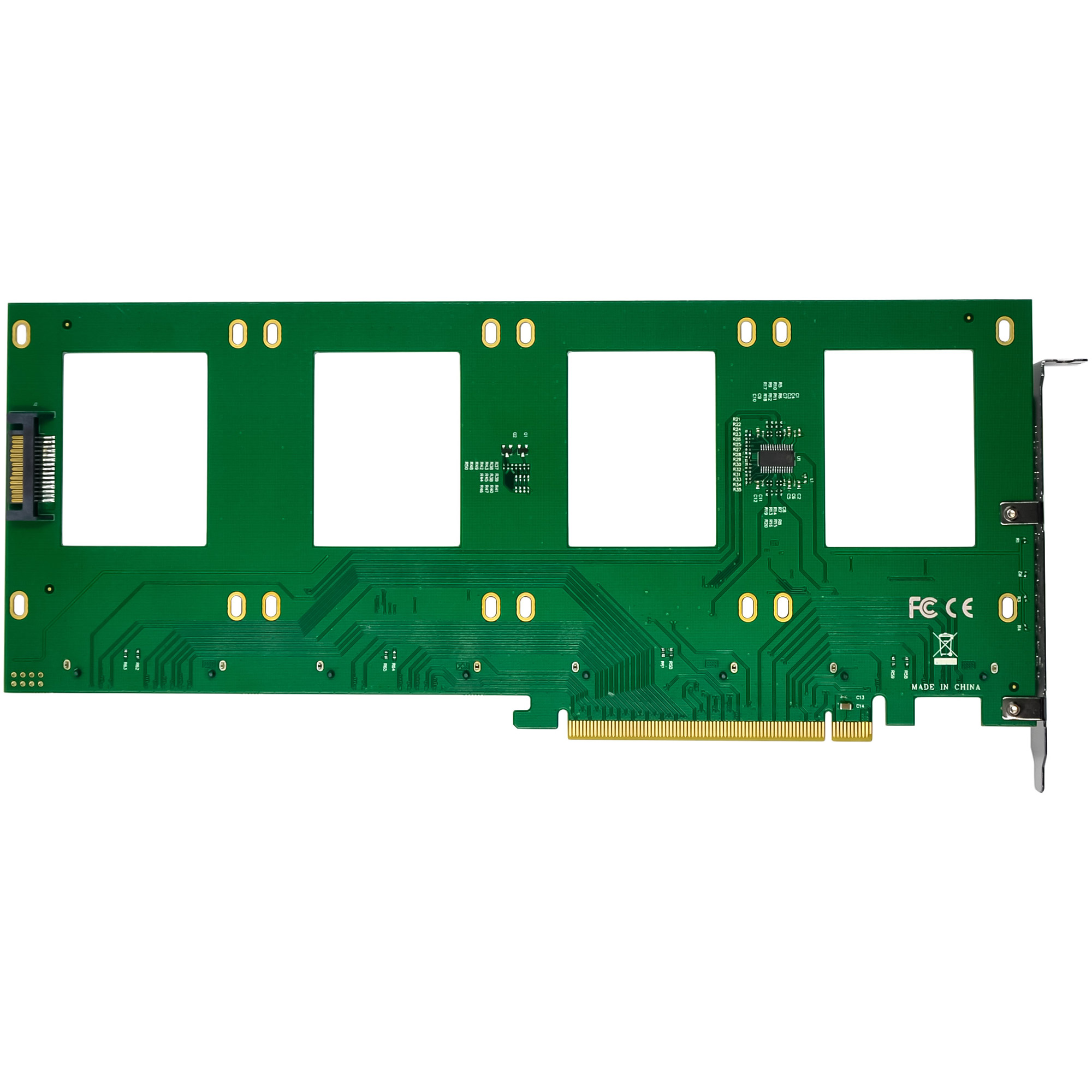 InLine® PCIe Karte zu 4x intern U.2 NVMe SFF-8639 - Bifurcation, PCIe x16