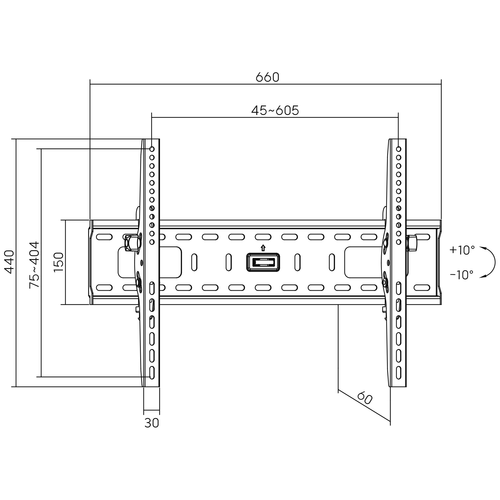 Inline® Wandhalterung, für TFT/LCD/LED/Plasma, 81-178cm (32-70"), max. 75kg
