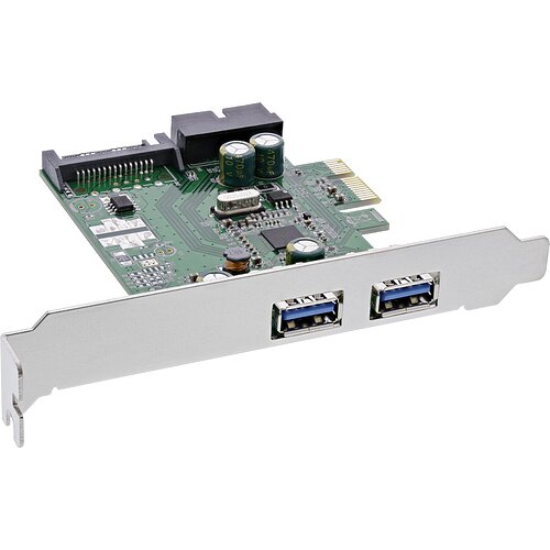 Inline® Schnittstellenkarte, 2x+2x USB 3.0, PCIe, mit SATA Strom + LP-Slotblech