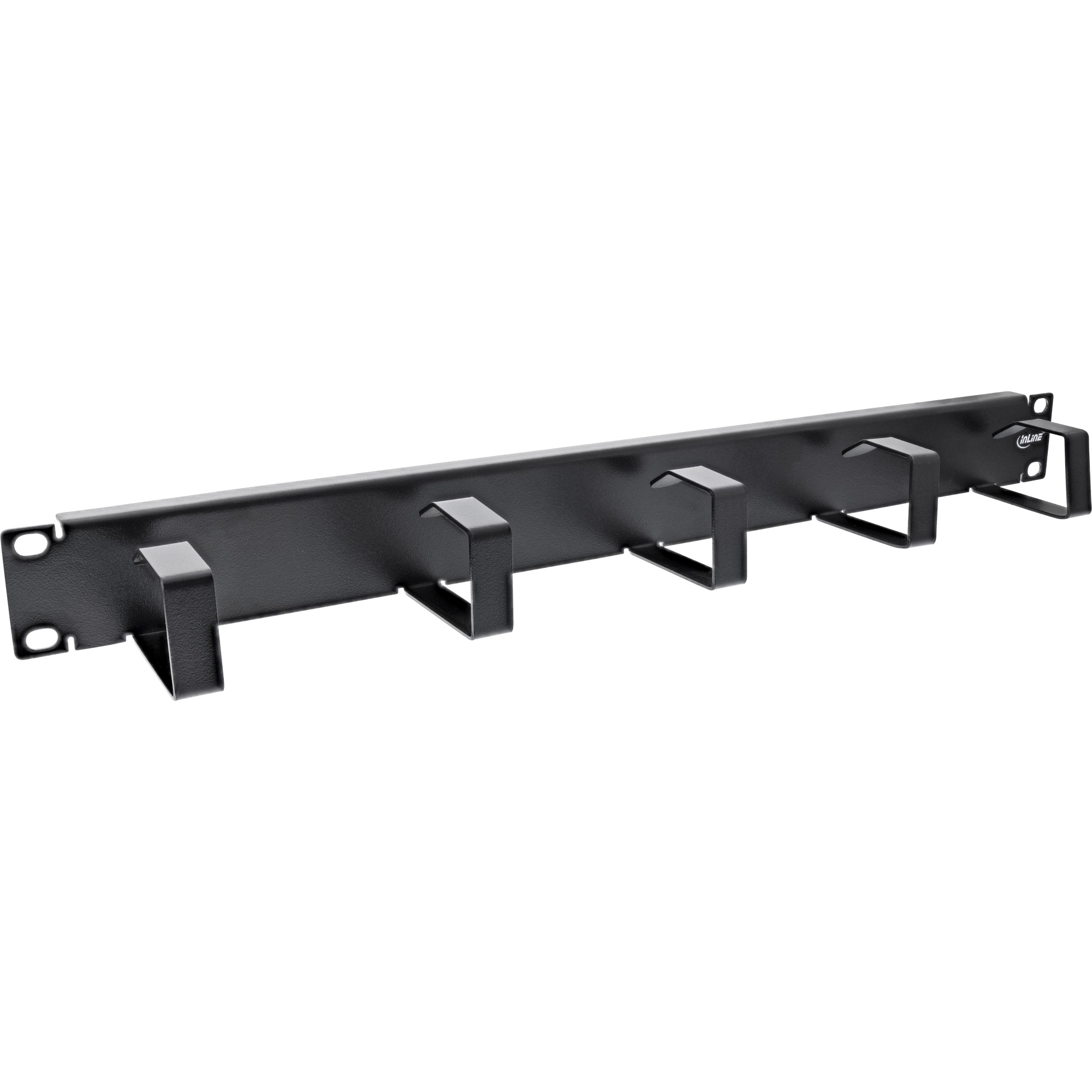 Inline® 19" Kabelführungspanel, 5 kleine Bügel, RAL9005, schwarz