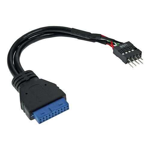 Inline® USB 3.0 zu 2.0 Adapterk. int., USB 3.0 / USB 2.0 Pfostenanschluss, 0,15m