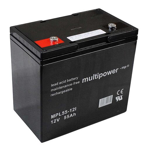 Multipower MPL55-12I AGM 12 V 55 Ah - M6 Schraubanschluss Multipower MPL55-12I AGM 12 V 55 Ah - M6 Schraubanschluss
