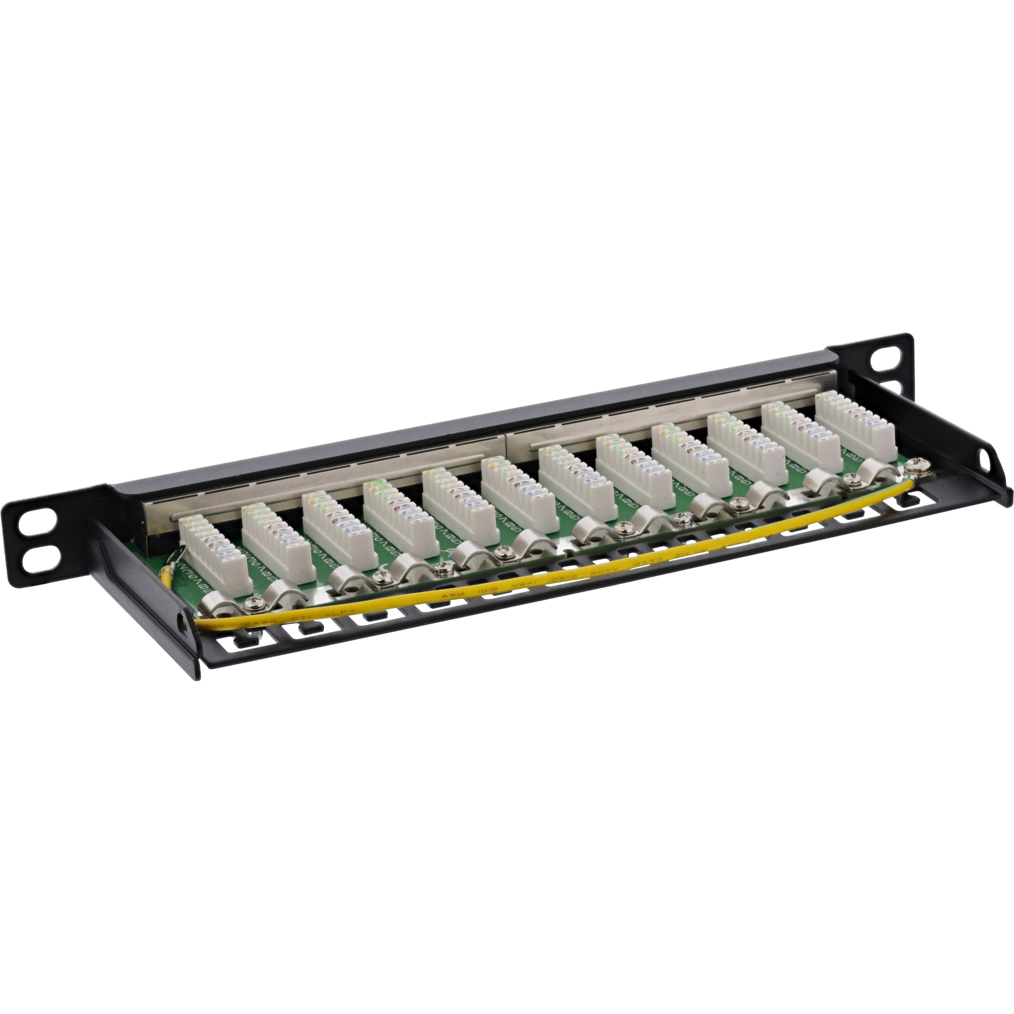 Inline® Patchfeld Cat.6A 12-fach 10" 0,5HE schwarz, RAL9005