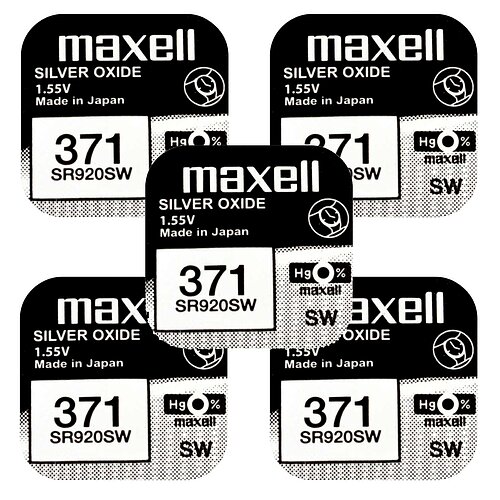 5x Maxell SR920SW SR69 371 Silberoxid Batterie 1,55 V