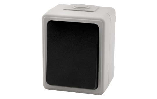 Feuchtraum Taster McPower ''Taff'', 250V~/10A, IP44, AP, grau Feuchtraum Taster McPower ''Taff'', 250V~/10A, IP44, AP, grau