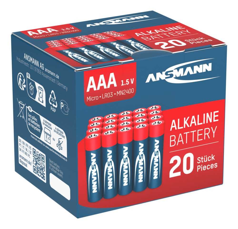 Ansmann Red AAA Micro LR03 Alkaline Batterien - 20er Verpackung Ansmann Red AAA Micro LR03 Alkaline Batterien - 20er Verpackung